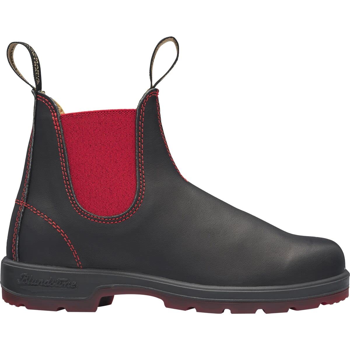 Blundstone Unisex Super 550 Series Black/Red Slip-On - 3.5 UK