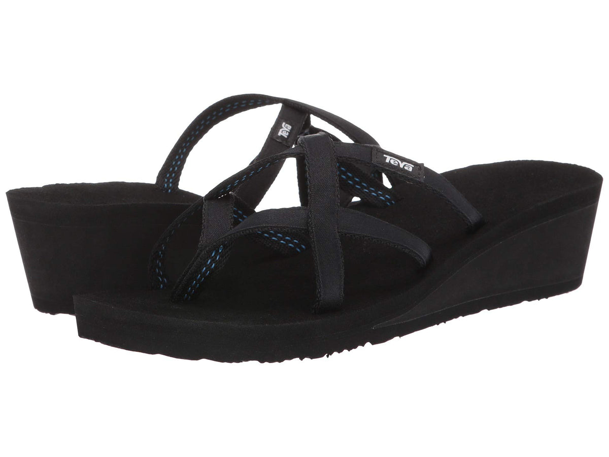 Teva Women's W Mush Mandalyn Wedge Ola 2 Flip-Flop, Black, 6 M US