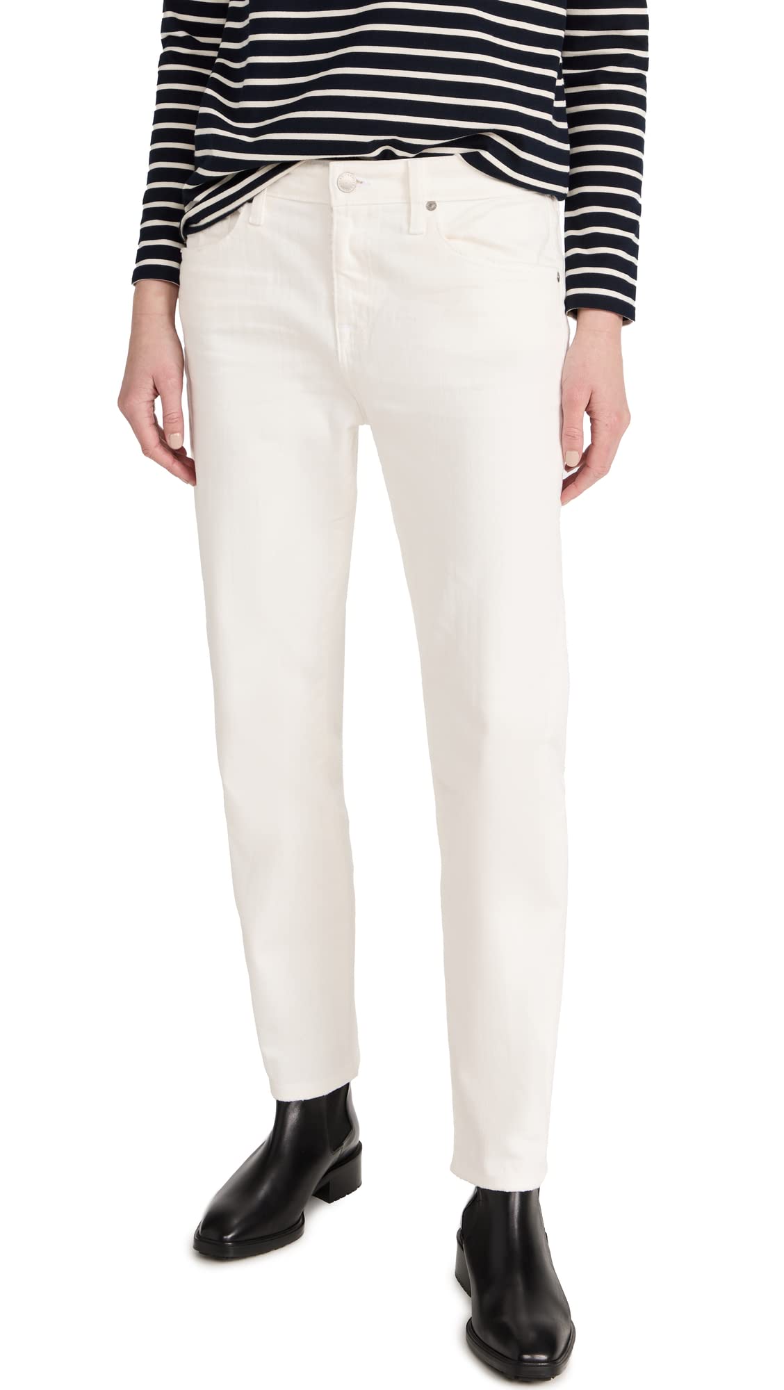 AG Adriano Goldschmied Women's Ex Boyfriend Slim Jeans 27 1 Year Tonal White