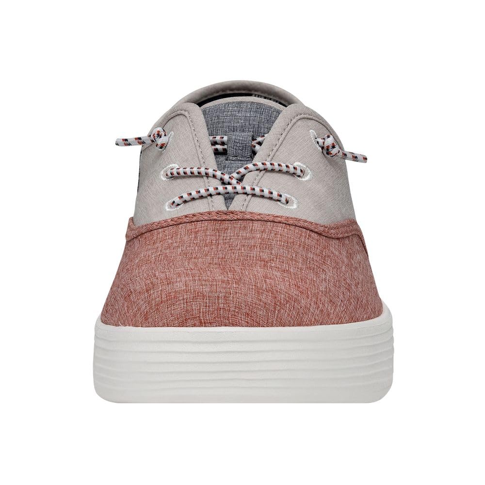 Hey Dude Conway Craft Linen Red/White/Blue Men's 7 & Women's 9 | Unisex Sneakers | Unisex Slip On Shoes | Comfortable & Light-Weight