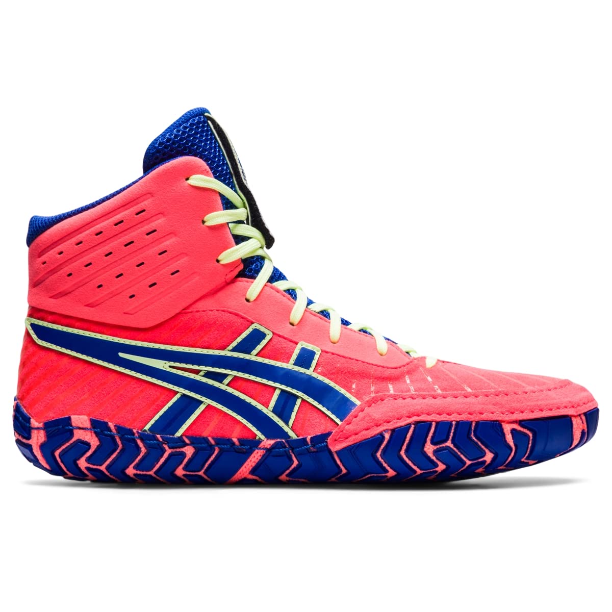 ASICS Men's Aggressor 4 Wrestling Shoes, 11.5, Blazing Coral/Lapis Lazuli Blue