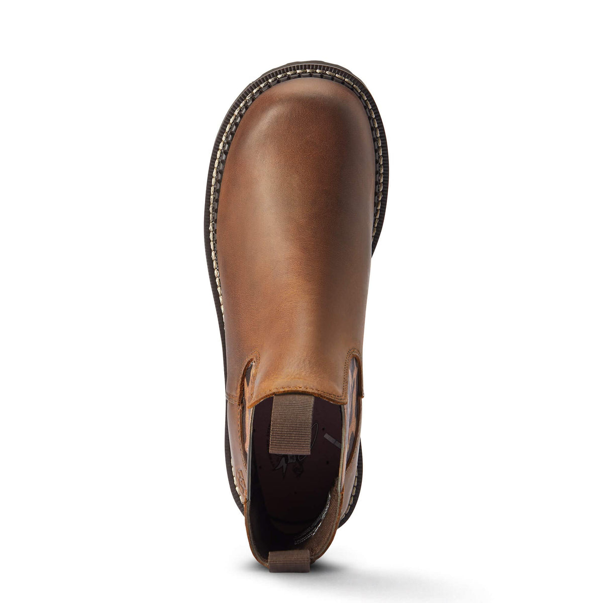 ARIAT BMVY9 Womens Fatbaby Twin Gore Western Boot Distressed Tan/Leopard Gore 7