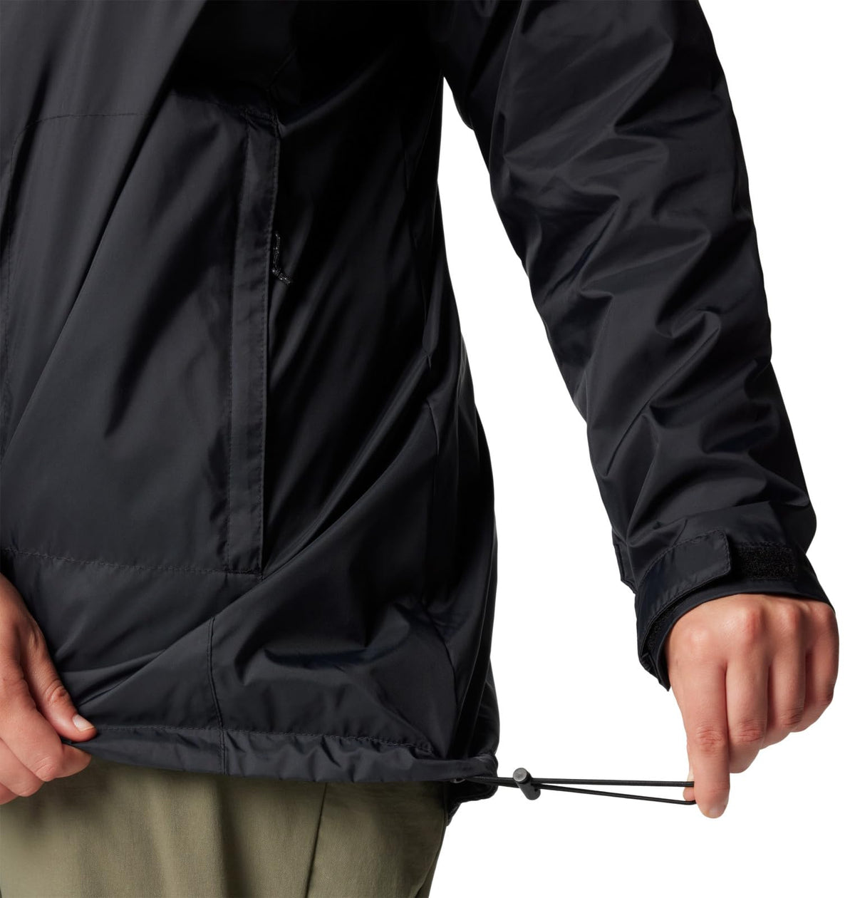 Columbia Womens Switchback II Lined Long Rain Jacket, Black, Medium