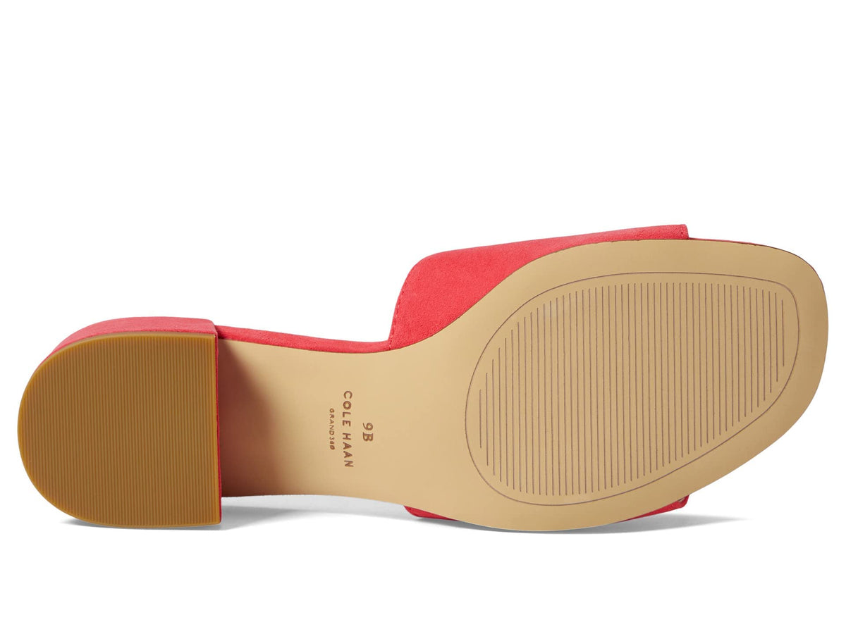 Cole Haan Calli Single Band Block Heel Sandal 40 mm Geranium Suede 8.5 B (M)