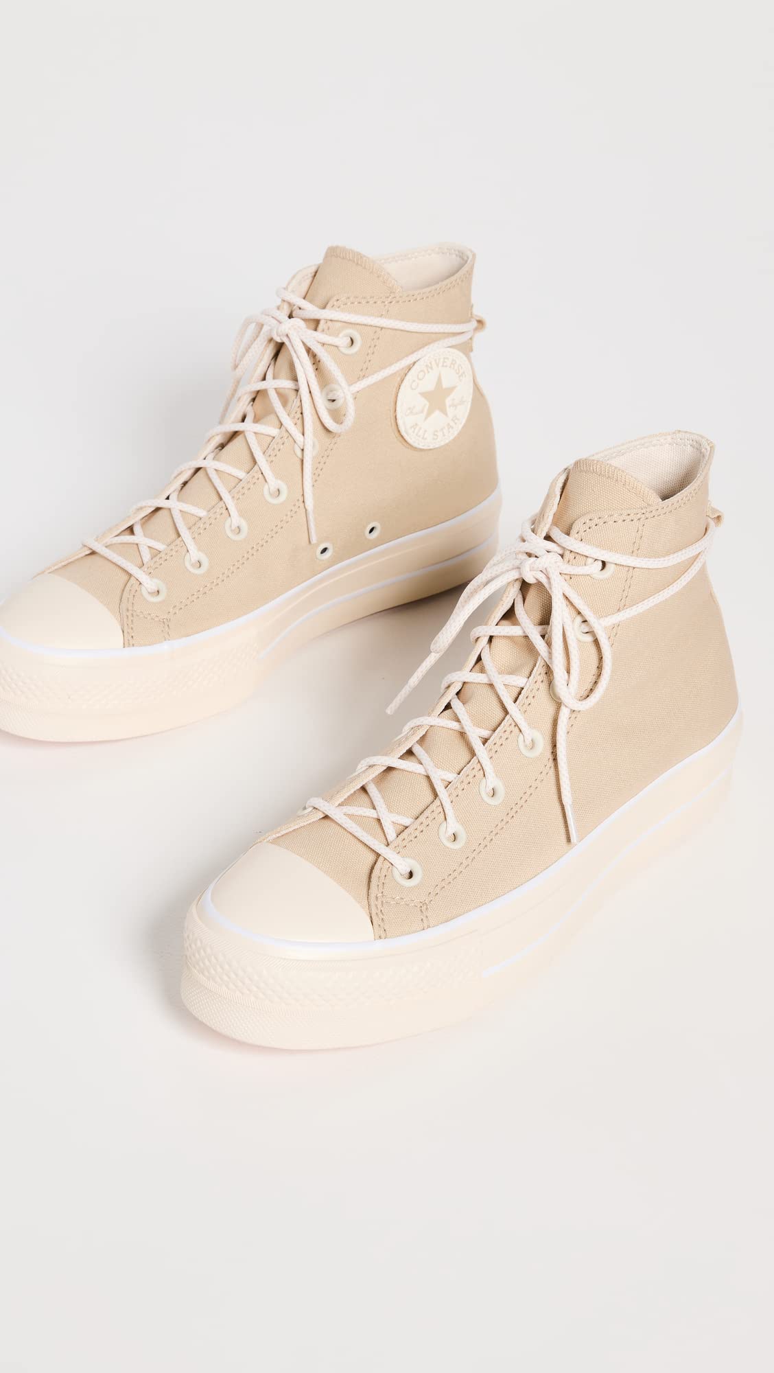 Converse Women's Chuck Taylor All Star Lift Sneakers, Oat Milk/Oat Milk, Off White, Tan, 7.5 Medium US