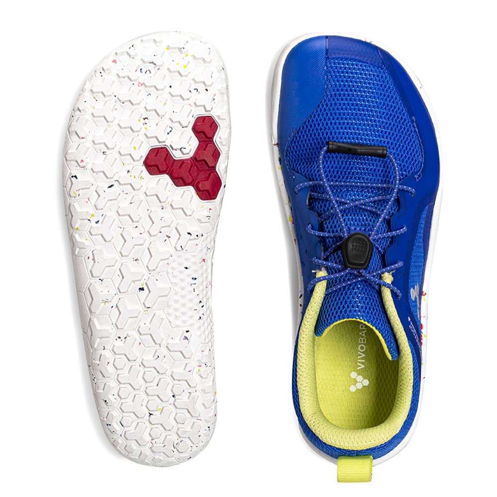 Vivobarefoot Primus Trail II FG, Kids Vegan Off-Road Shoe with Barefoot Sole Amparo Blue