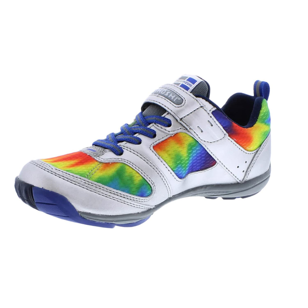 TSUKIHOSHI 4810 MAKO Strap-Closure Machine-Washable Youth Athletic and Running Shoe with Wide Toe Box and Slip-Resistant, Non-Marking Outsole 3.5 Big Kid Silver/Multi