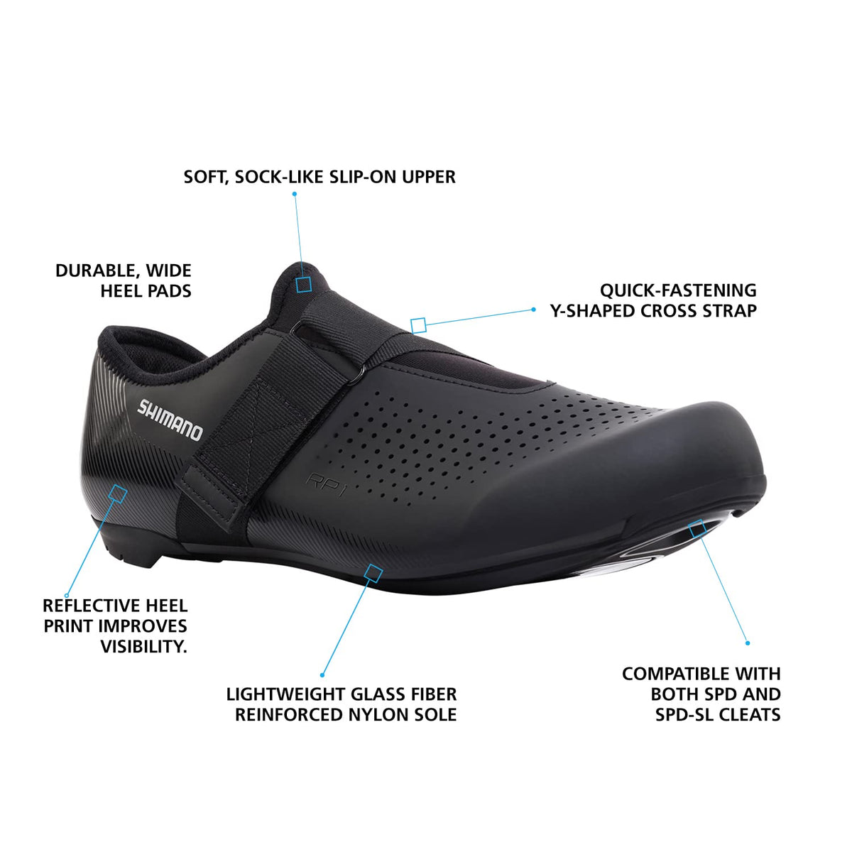 SHIMANO Sh-rp101 All-Rounder Cycling Shoe, Black, 6.5-7 Women/5-5.5 Men (EU 38)