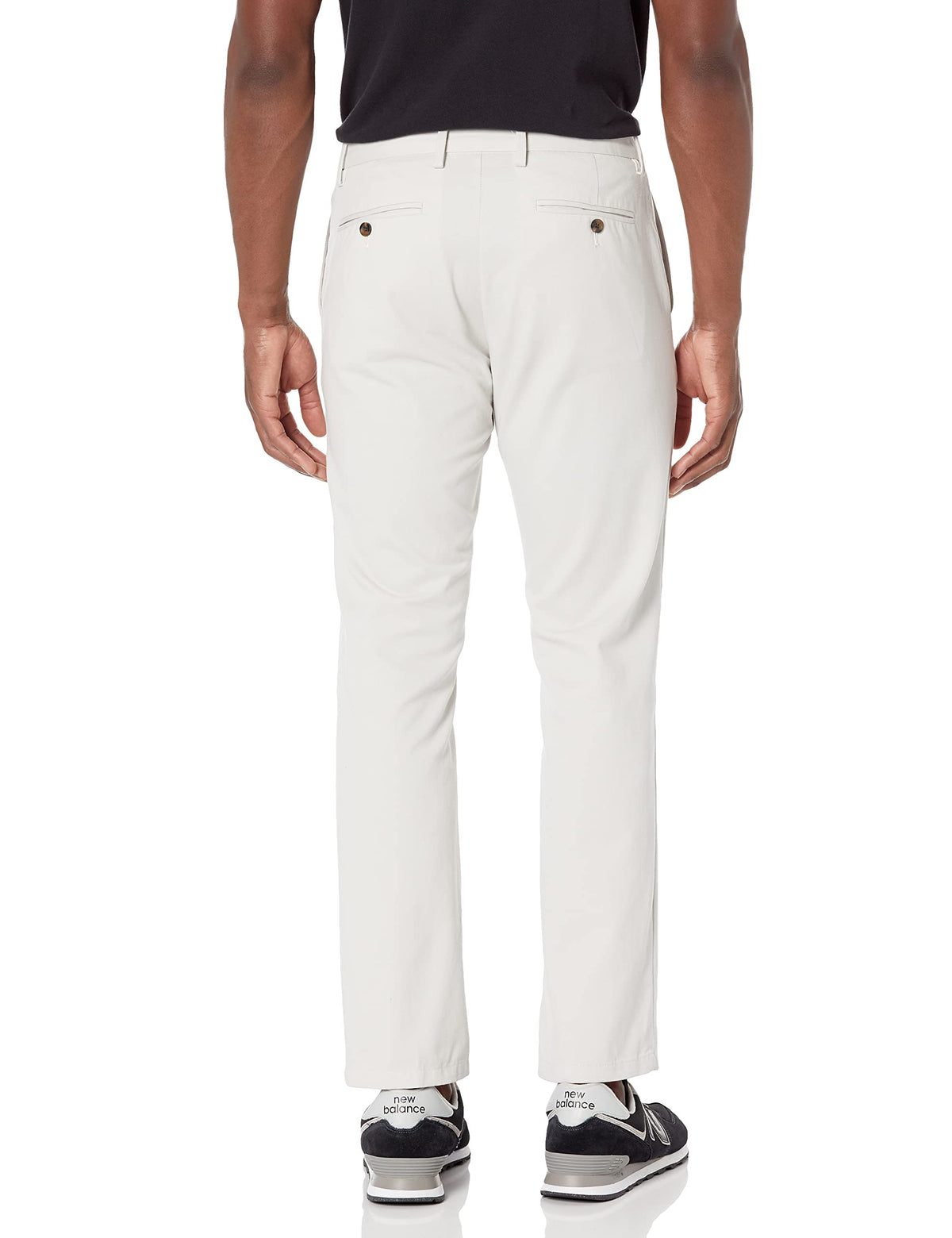 Amazon Essentials Men's Slim-Fit Wrinkle-Resistant Flat-Front Chino Pant, Light Grey, 33W x 29L