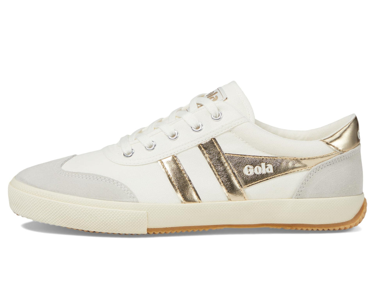 Gola Women's Badminton Sneaker, Off-White/Gold, 8.5