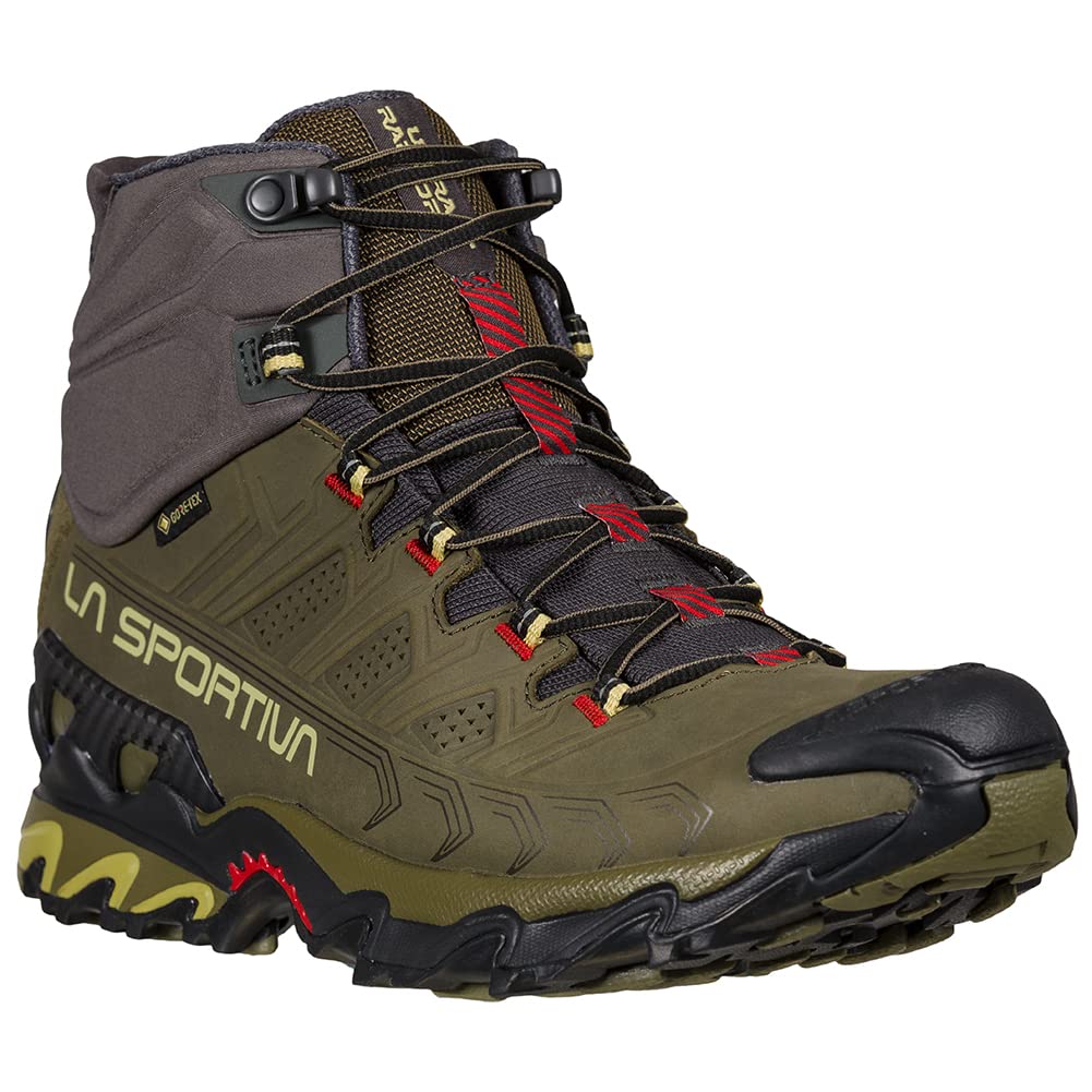 La Sportiva Mens Ultra Raptor II Mid Leather GTX Wide Hiking Boots, Ivy/Tango, 12
