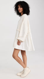 Free People Women's Eleanor Sweatshirt Dress, Grey Combo, XS