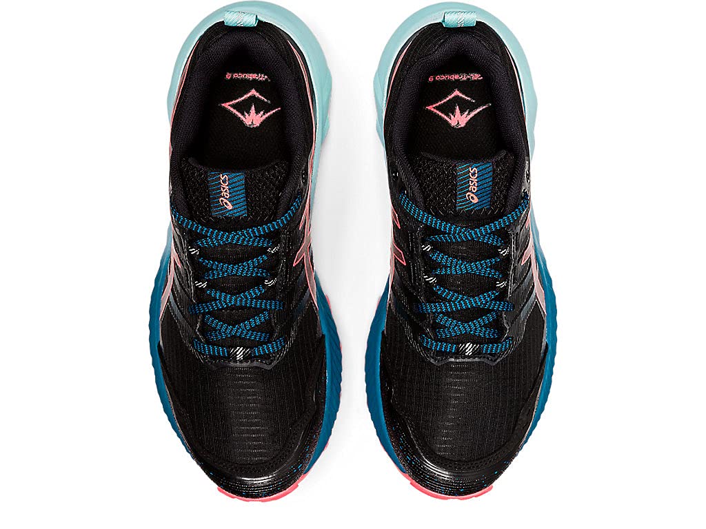ASICS Women's Gel-Trabuco 9 Running Shoes, 7.5, Black/Blazing Coral