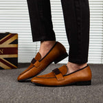 JITAI Men's Lindford Moc Toe Bit Slip-on Penny Loafer Party Shoes, Brown/02, 12 US