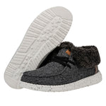 HEYDUDE Damen Fold Stitch Cozy Moccasin Black