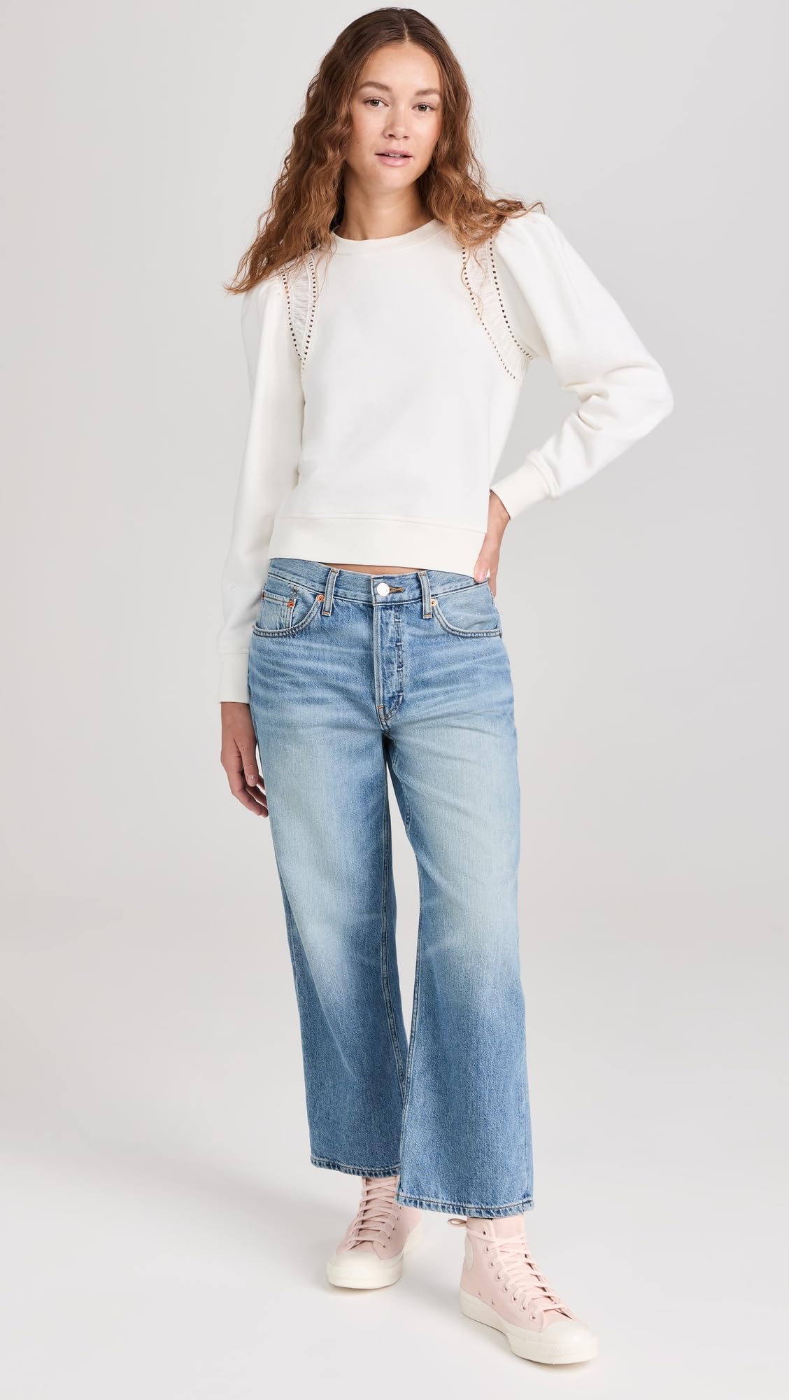 PAIGE Women's Dorea Sweatshirt, Ivory, White, S