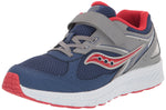 Saucony Cohesion 14 Alternative Closure Running Shoe, NAVY/RED, 1.5 Wide US Unisex Big_Kid