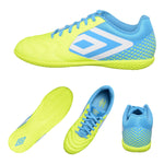Umbro Men's Sala 5 IC Indoor Soccer Shoe, Yellow/Whie/Blue, 9