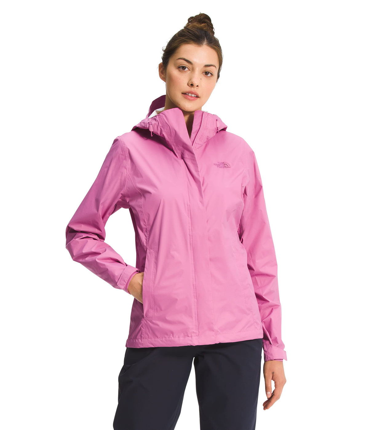THE NORTH FACE Women’s Venture 2 Waterproof Hooded Rain Jacket (Standard and Plus Size), Sunset Mauve, Medium