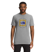 THE NORTH FACE Men's Short Sleeve Geo NSE Tee, TNF Meld Grey Heather/Mineral Gold, XX-Large