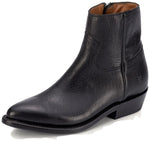 Frye Billy Inside Zip Booties for Women Crafted from Antiqued Pull-Up Leather with Wellington Stitchwork and Piping, Brass Hardware, and Inside Zipper – 5 ¾” Shaft Height, Black - 7.5M