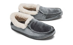 OLUKAI Ku'una Lanui Women's Slipper, Soft Velvet & Dual-Density PU Footbed for All-Day Comfort, Breathable & Supportive Drop-In-Heel, Cute & Casual Slip-On Design, Charcoal/Charcoal, 9