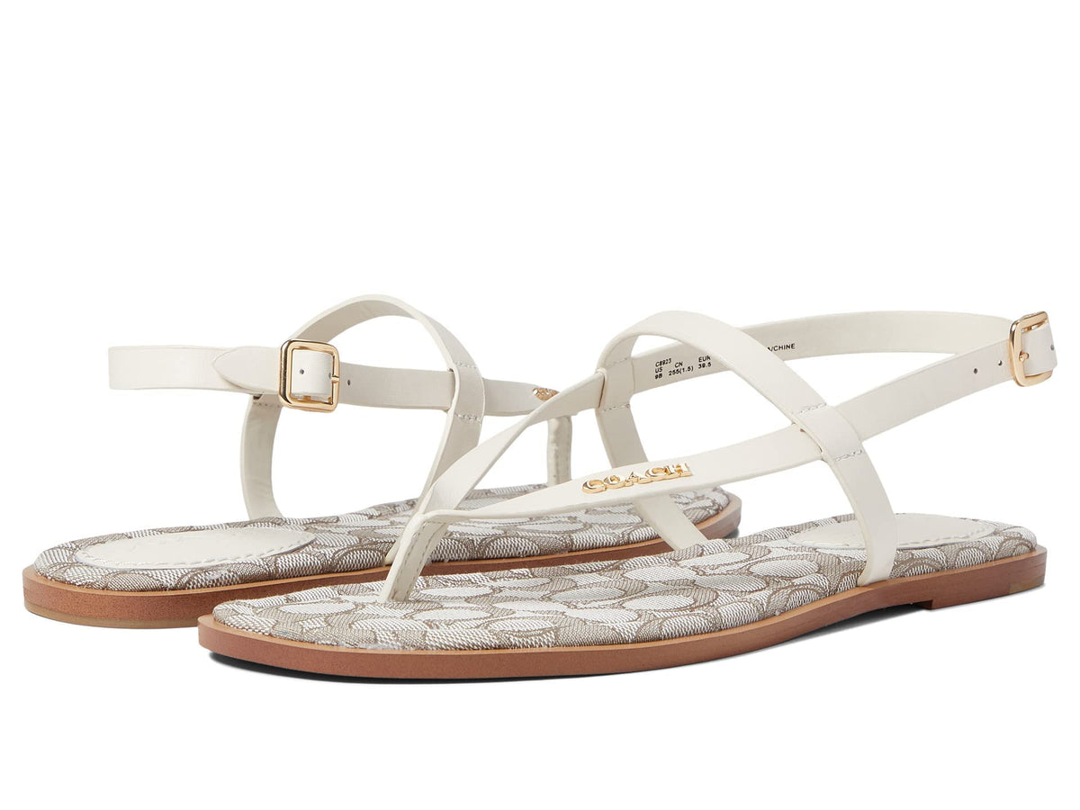 COACH Josie Leather Sandal Beige 7 B (M)