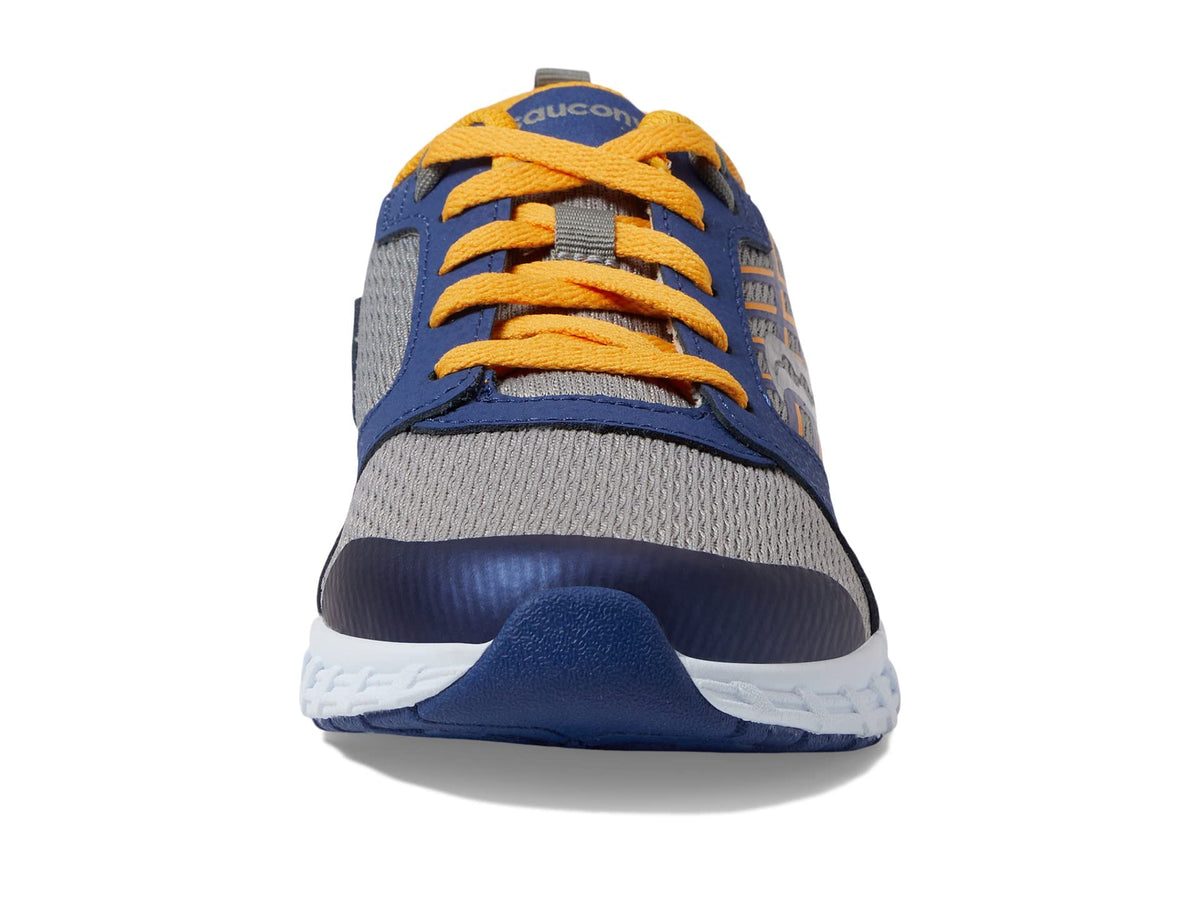 Saucony Wind 2.0 Sneaker, Navy/Gold, 1.5 Wide US Unisex Big_Kid