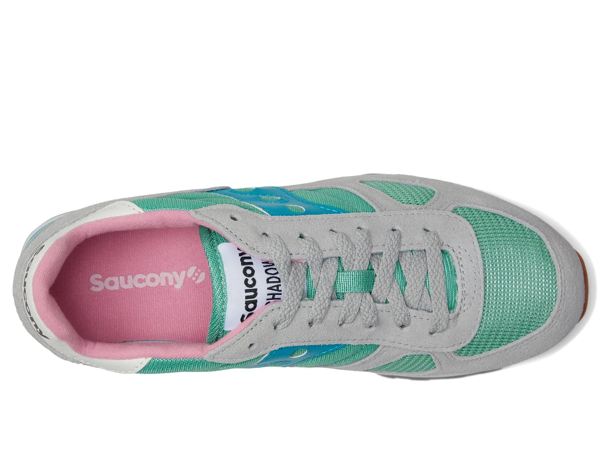 Saucony® Originals Shadow Original Summer Shoes for Women – Rubber Tread Pattern – TPU Heel – Lace-up Closure Beige/Green 8.5 B - Medium