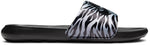 Nike Women's Victori One Slide Print Black/Black-Metallic Silver (CN9676 011) - 10
