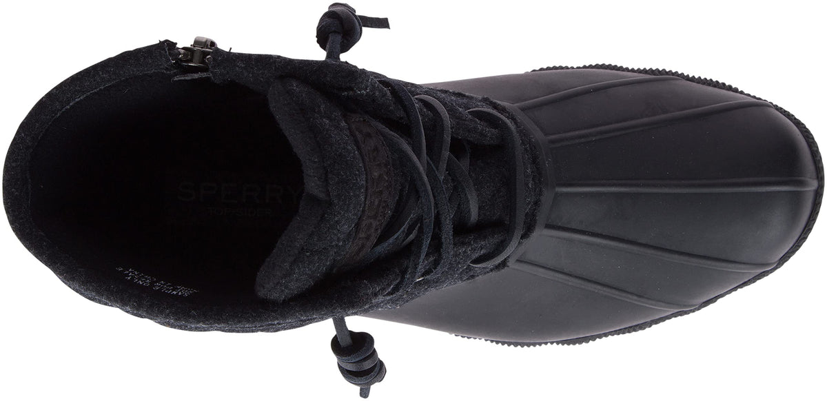 Sperry Women's Saltwater Boots, Black/Grey, 6 M US