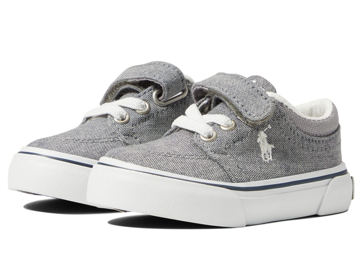 POLO RALPH LAUREN Baby Boy's Faxson X PS (Toddler) Grey Chambray/Paperwhite Player Pony 5 Toddler M