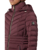 Michael Kors 3/4 Zip Front Lightweight Down Jacket M825095F74 Burgundy SM