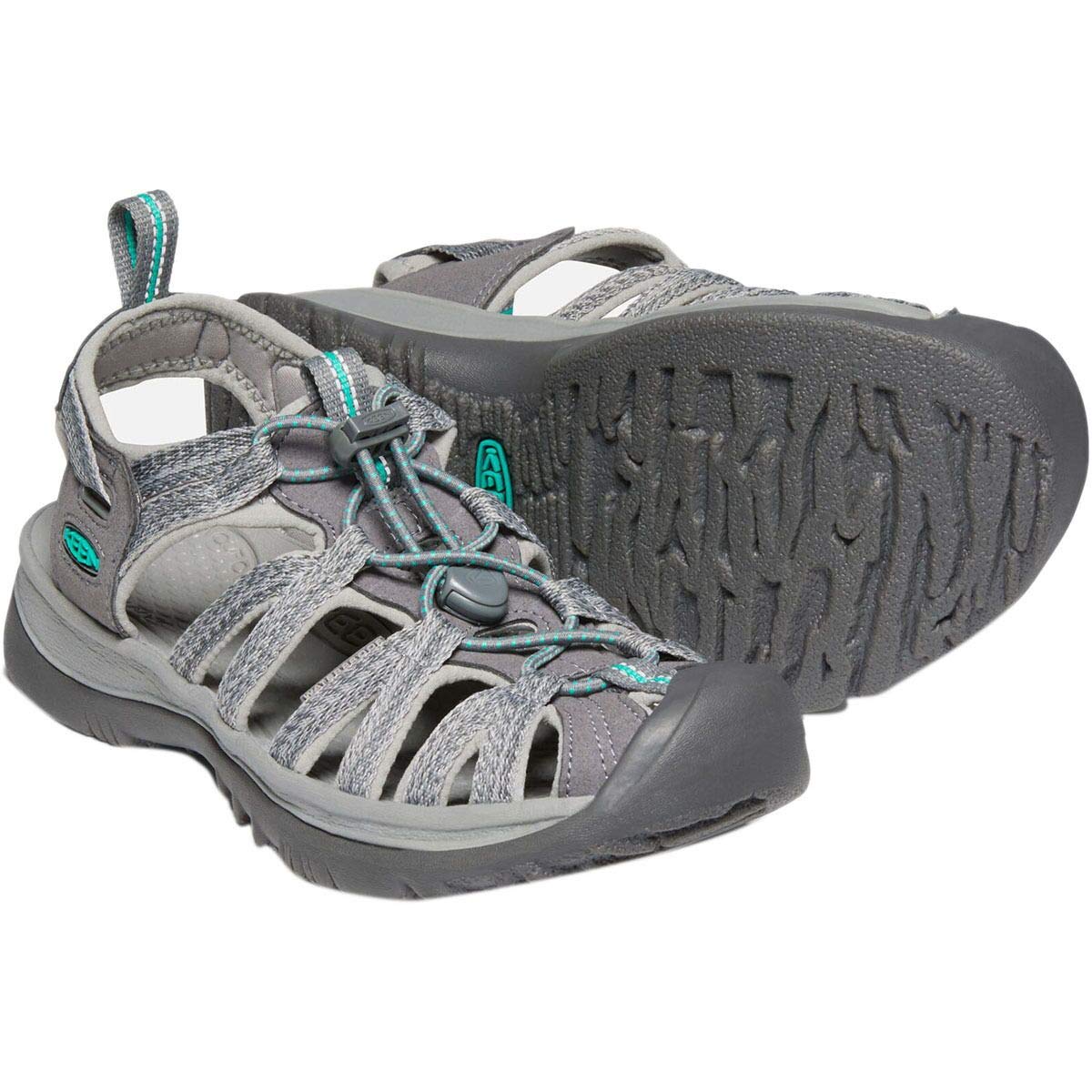 KEEN Whisper Sandal - Women's, Medium Grey/Peacock Green, 6.5