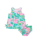 Lilly Pulitzer Baby Girl's Baby Lilly Shift Dress (Infant) Seasalt Blue Fruity Flamingo 12-18 Months