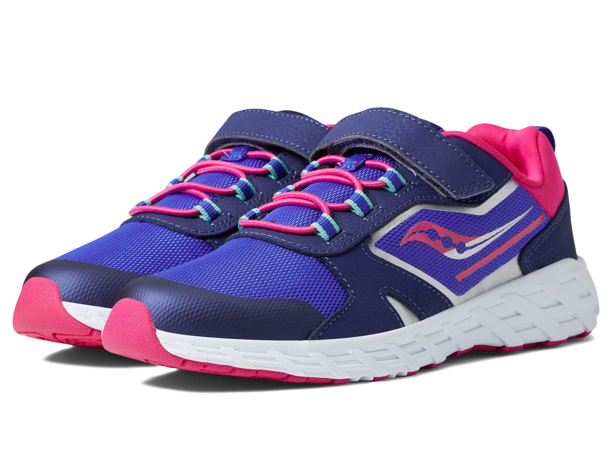 Saucony Wind Shield Alternative Closure 2.0 Running Shoe, Blue/Pink, 11 US Unisex Big Kid