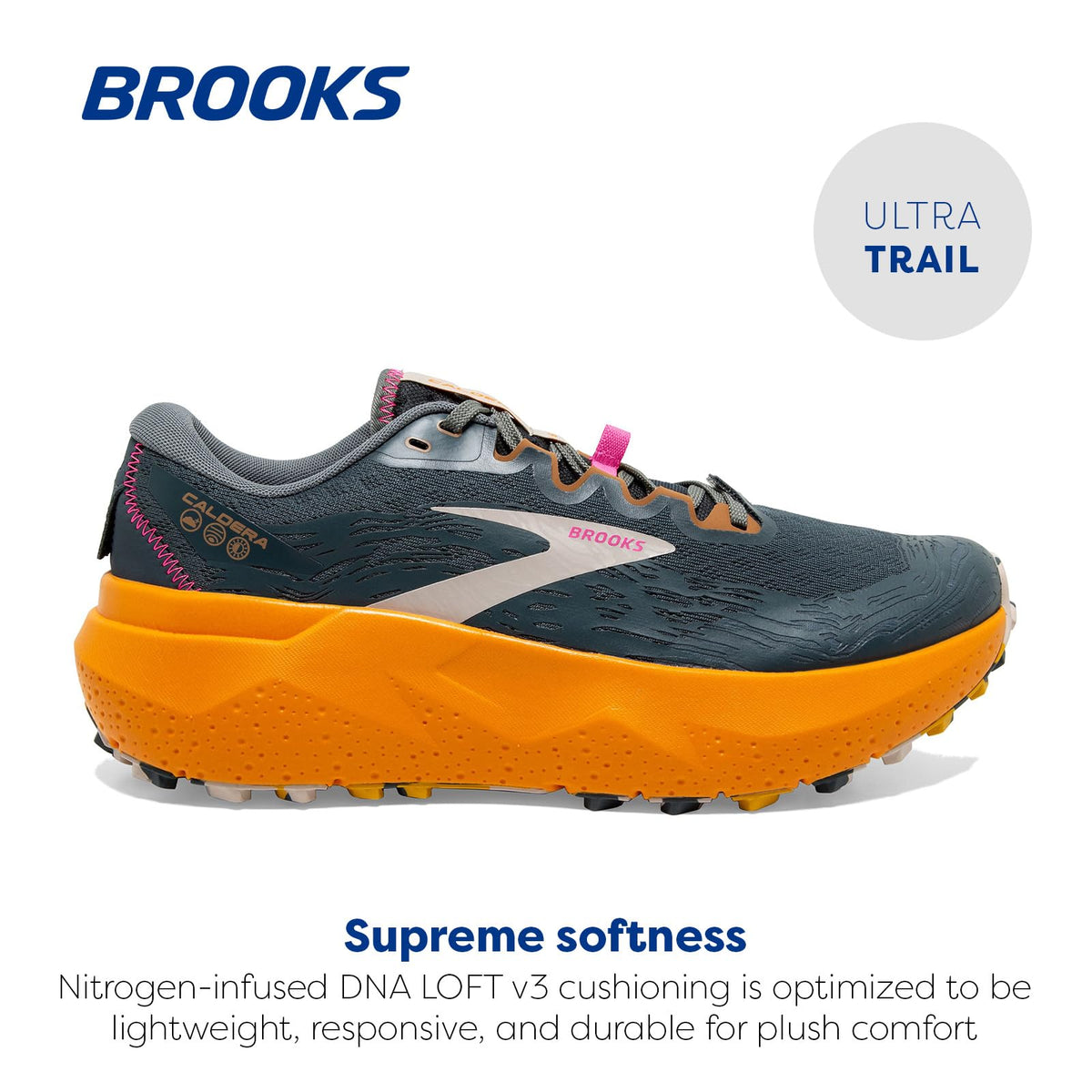 Brooks Women’s Caldera 6 Trail Running Shoe - Slate/Cheddar/Silver Gray - 10 Medium