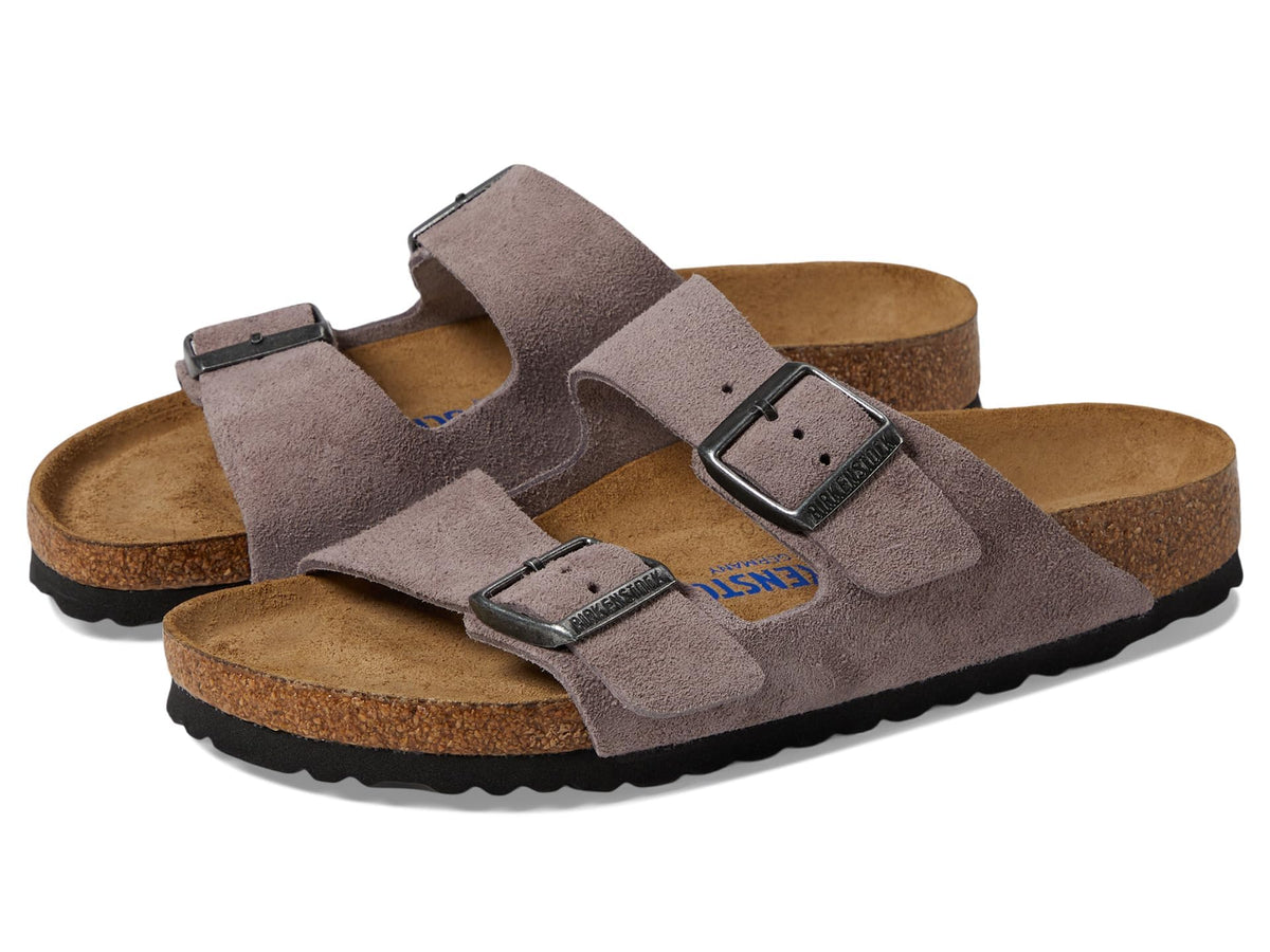 Birkenstock Women's Arizona Soft Footbed-Suede Sandal, Faded Purple, 6-6.5