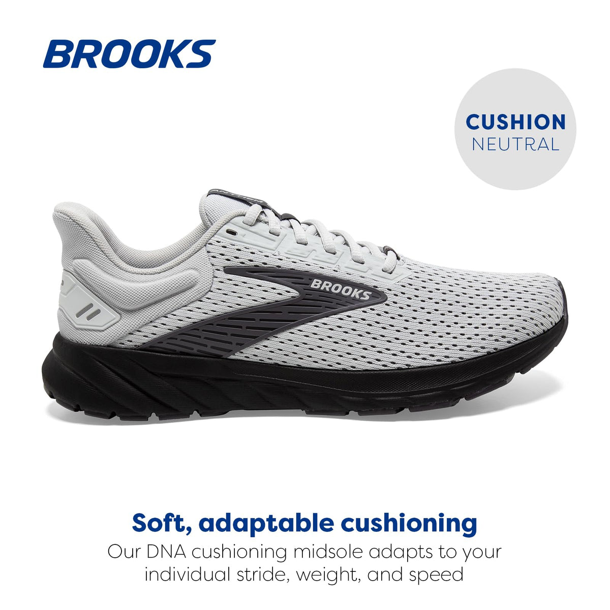 Brooks Men’s Anthem 6 Neutral Running Shoe - Grey/Blackened Pearl/Grey - 13 Medium