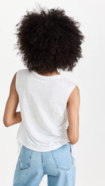 FRAME Women's Side Cinch Muscle Tee, Blanc, White, S