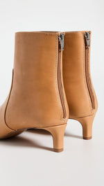 Madewell Women's The Dimes Kitten-Heel Boot in Leather, Distant Sand, Tan, 6.5 Medium US