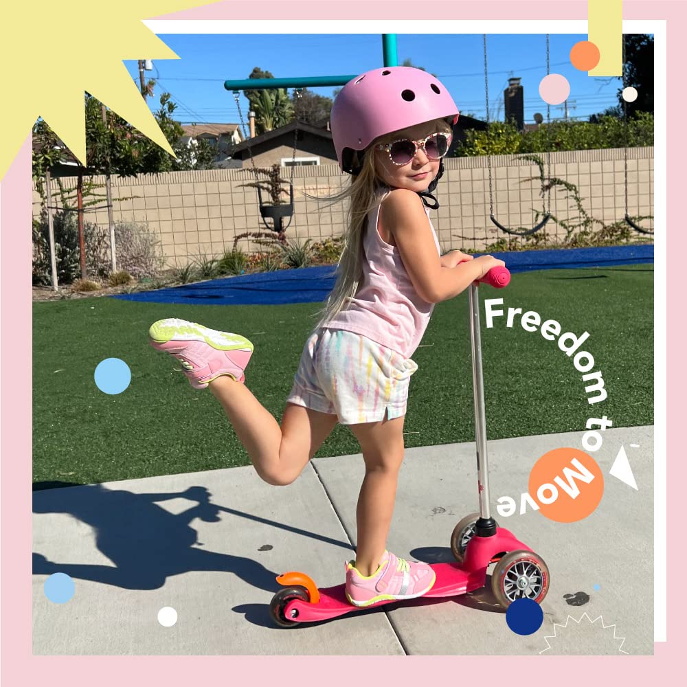 TSUKIHOSHI 1521 KAZ Strap-Closure Machine-Washable Child Sneaker Shoe with Wide Toe Box and Slip-Resistant, Non-Marking Outsole - For Toddlers and Little Kids, Ages 1-8 7.5 Toddler Fuchsia/Light Blue