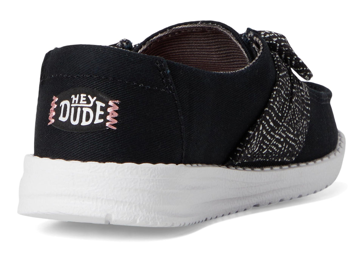 HEYDUDE Girls Wendy Bow Essentials (Toddler) Black 6 Medium
