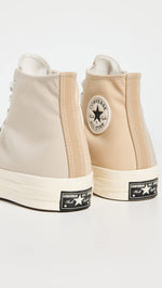 Converse Men's Chuck 70s Tri Panel Sneakers, Oat Milk/Beach Stone, Tan, 12 Medium US