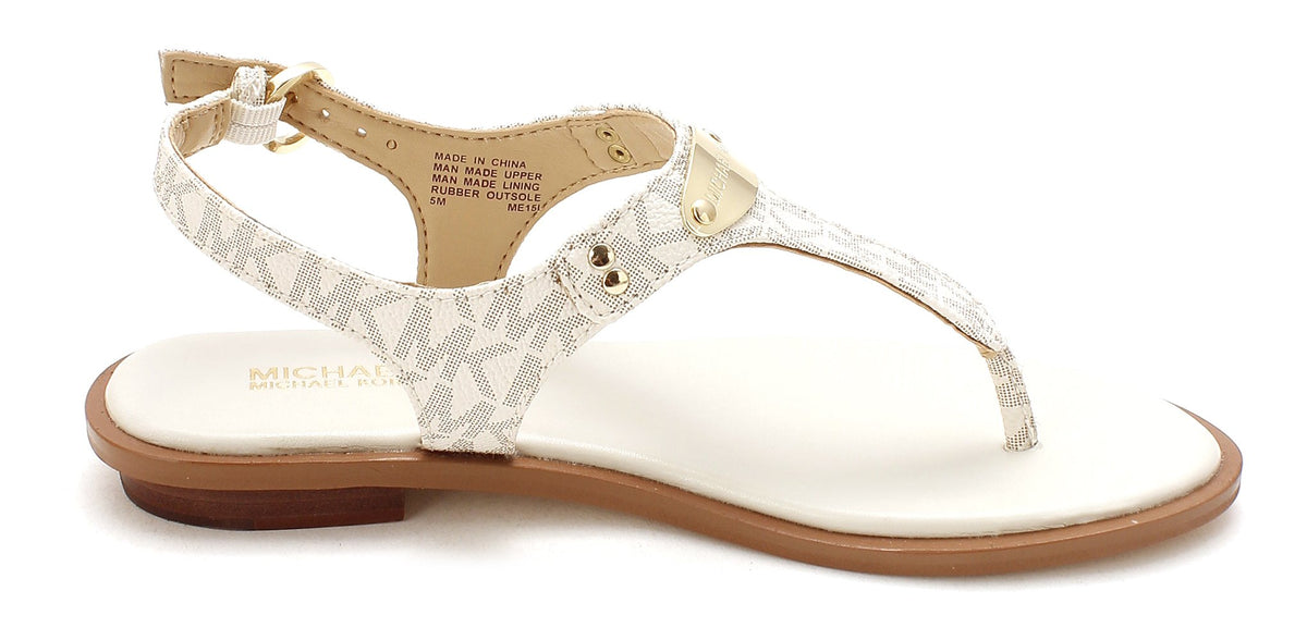 Michael Kors MK Plate Thong Vanilla Mini Mk Sig PVC 7 M