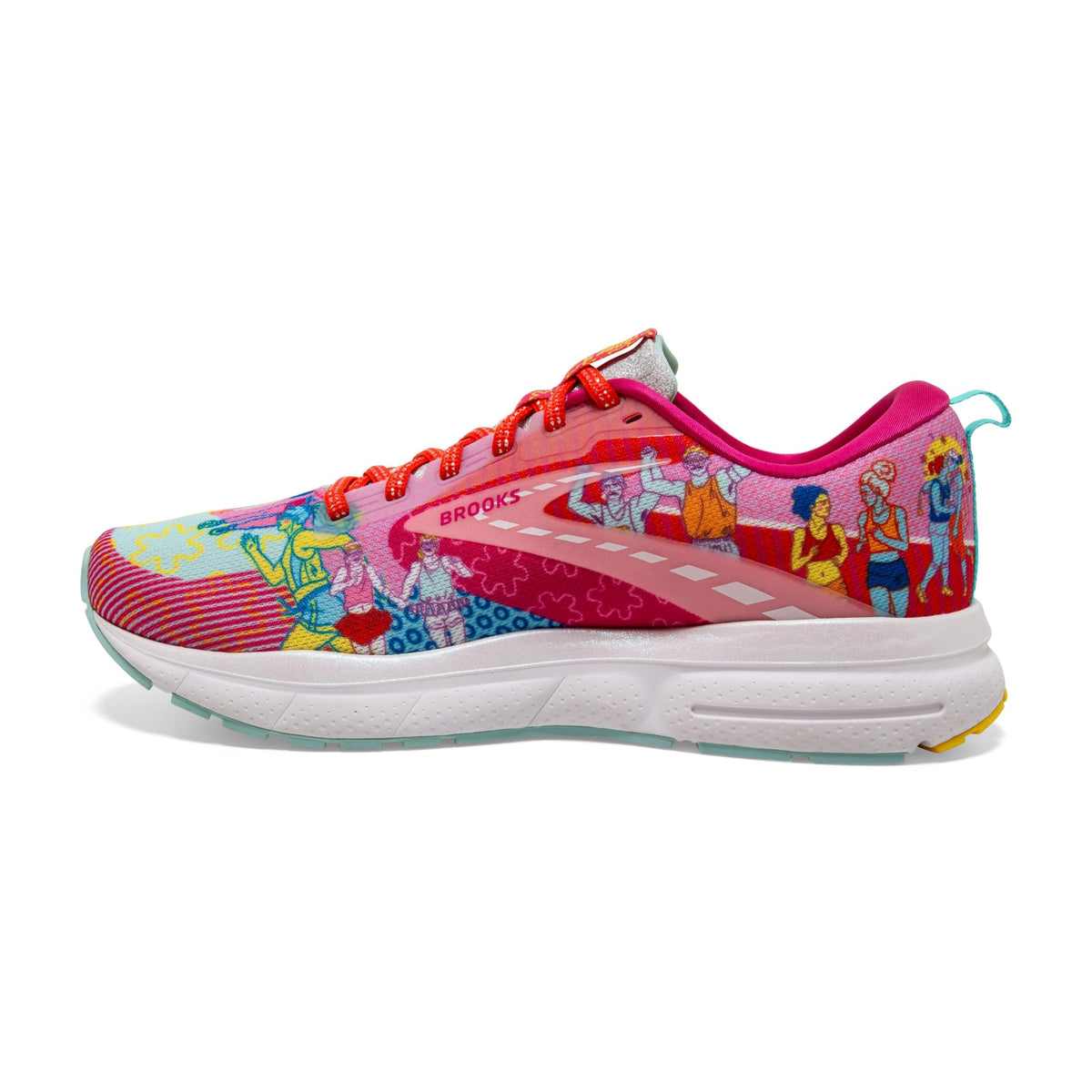 Brooks Women’s Trace 3 Neutral Running Shoe - Pink/Blue/Yellow - 6 Medium