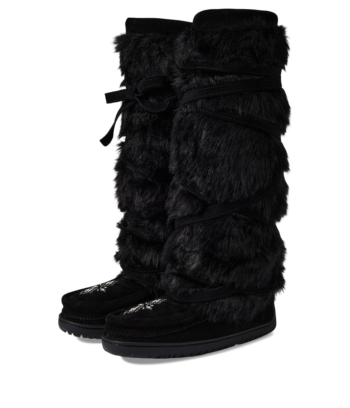 Manitobah Mukluks Tall Wrap Black/Noir Suede 2 6 M