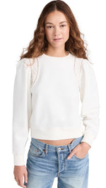 PAIGE Women's Dorea Sweatshirt, Ivory, White, S
