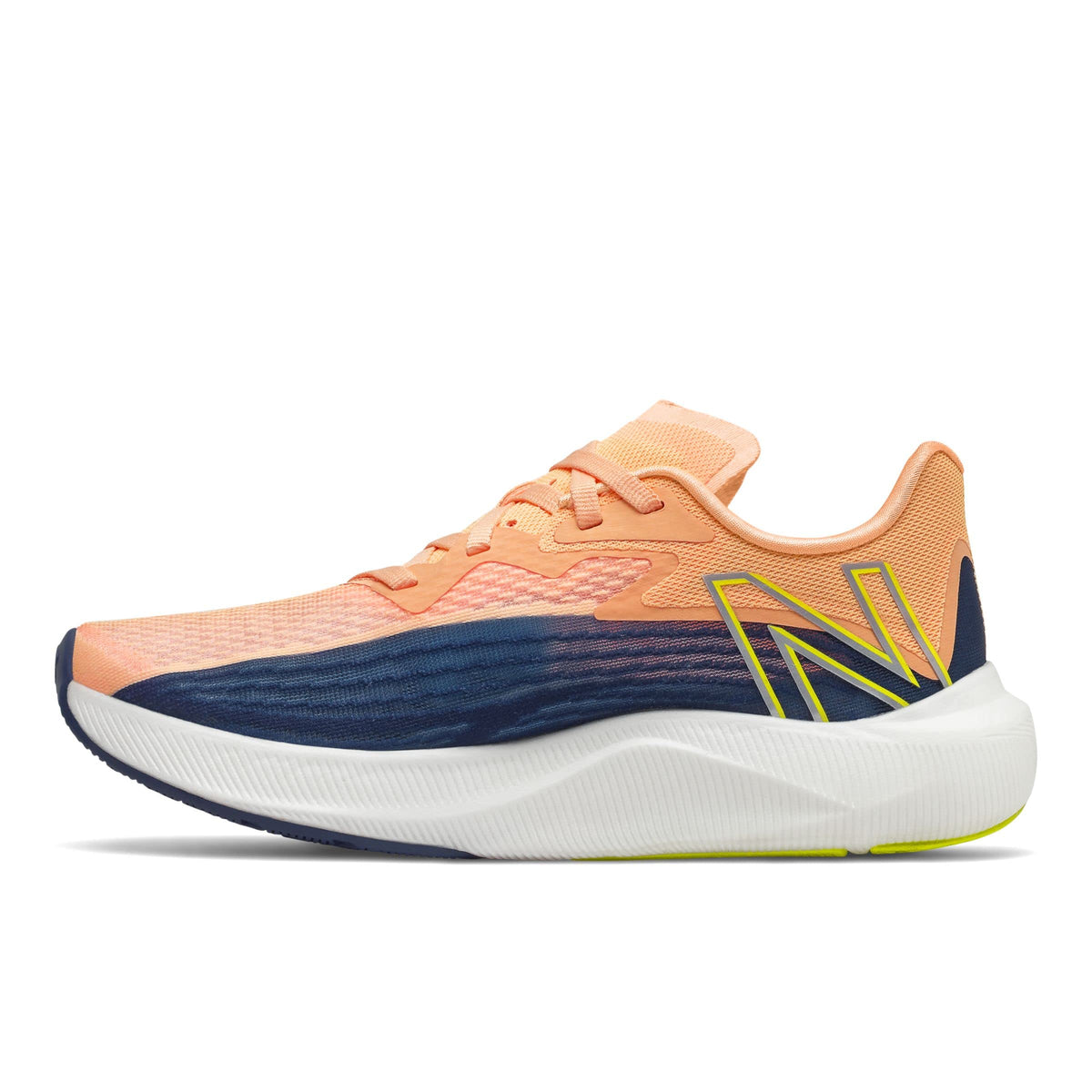 New Balance Women's FuelCell Rebel V2 Speed Running Shoe 5.5 Night Tide/Light Mango