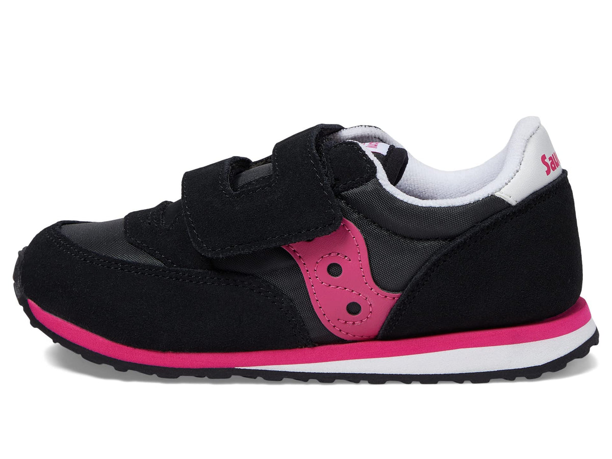 Saucony Baby Jazz Hook & Loop Sneaker, Black/Pink, 8.5 US Unisex Little Kid